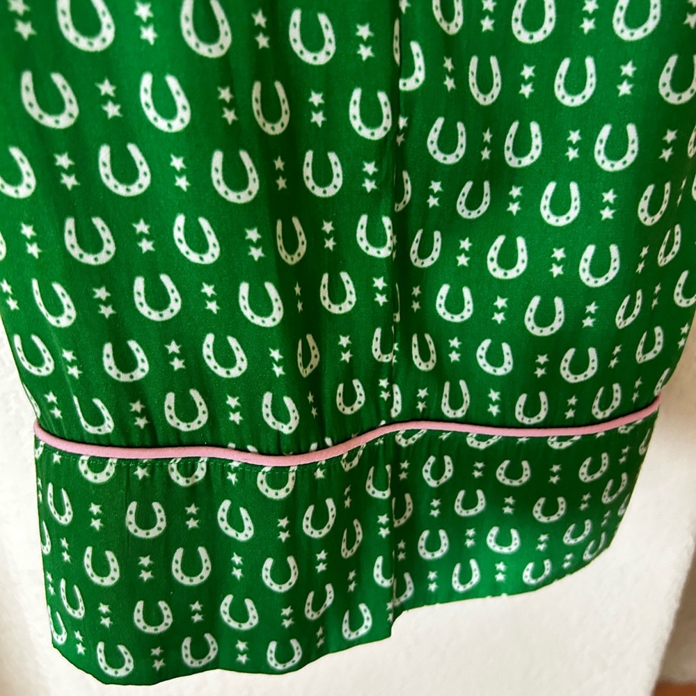 Kate Spade Charming Allover Print Green Pajama Set Elastic Waist Women Size M/M - Picture 14 of 16